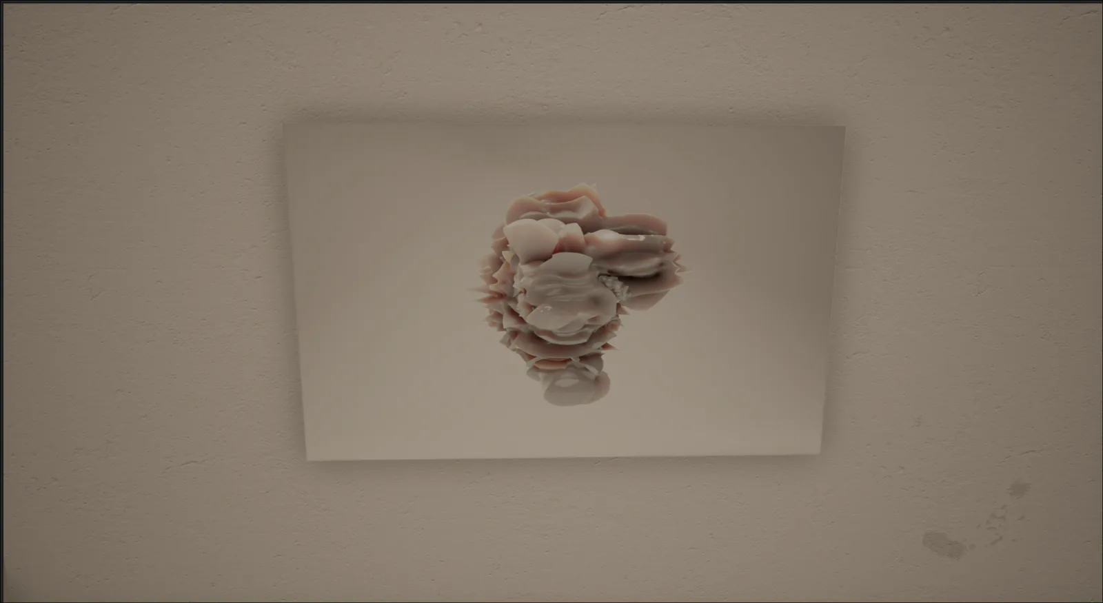 Detail view of a generated Shuijie body presented as an artwork inside the virtual exhibition