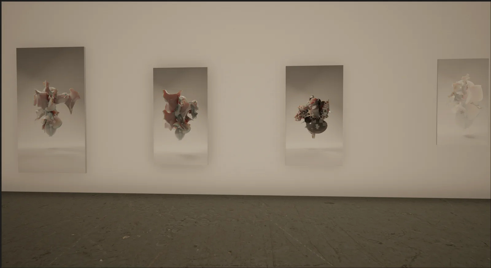 Virtual gallery wall presenting multiple generated bodies from Shuijie