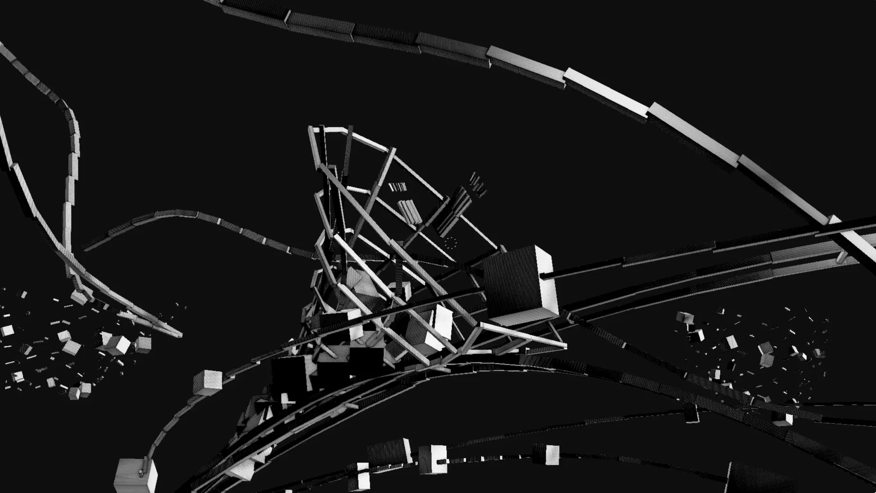 Synthetic Bloom real-time generative geometric structure in monochrome