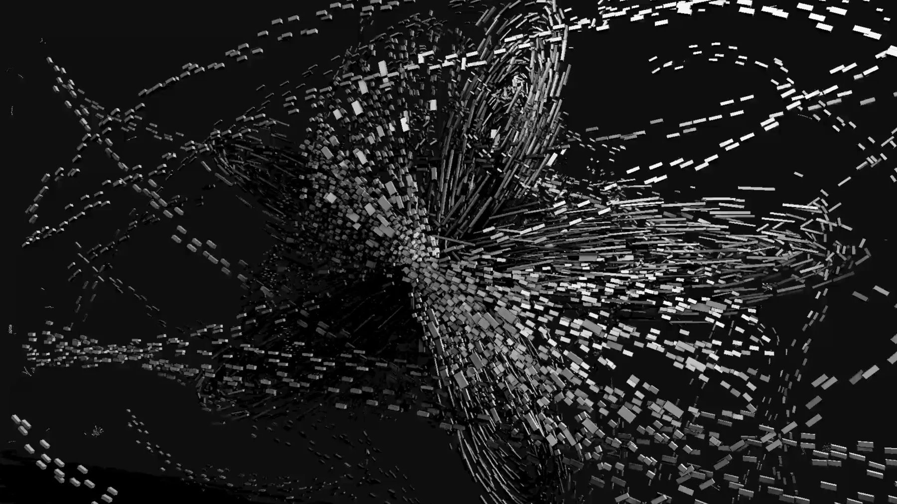 Synthetic Bloom showing multiple curling and branching geometric structures