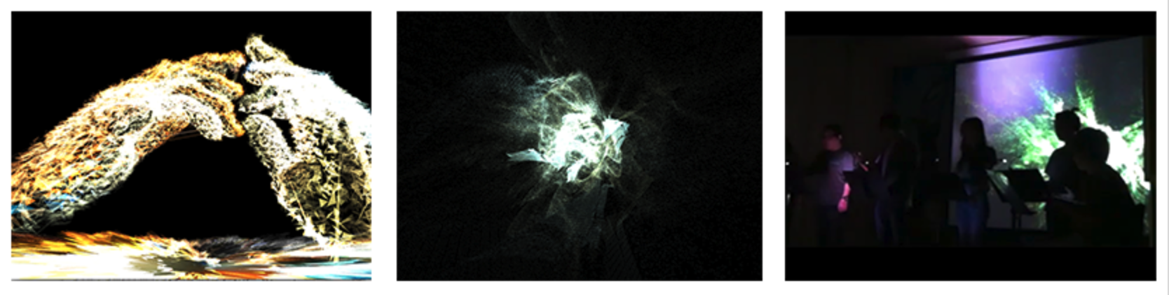 Real-time 3D visual forms and performance documentation for Light Object by Liu Hao, 2012